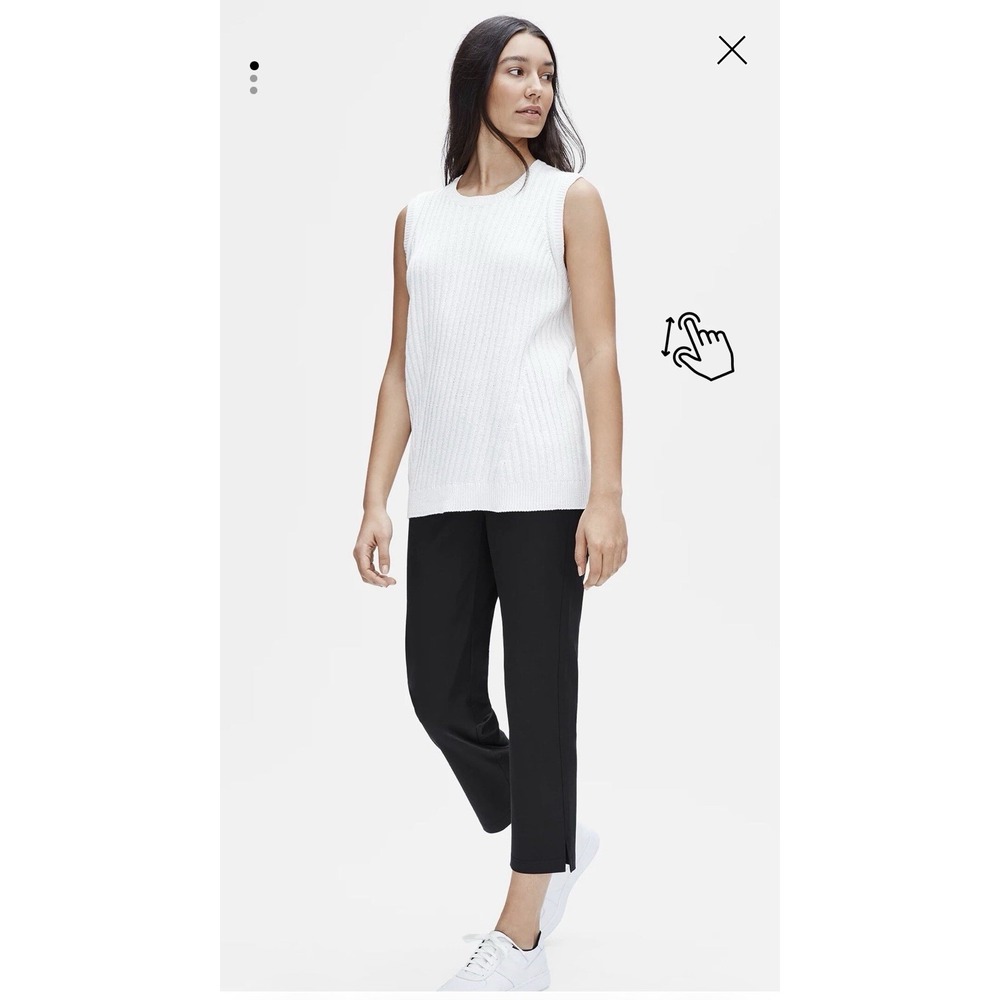 Eileen Fisher Black Slim Ankle Pant Side Zip Size 3X Lagenlook Organic Cotton